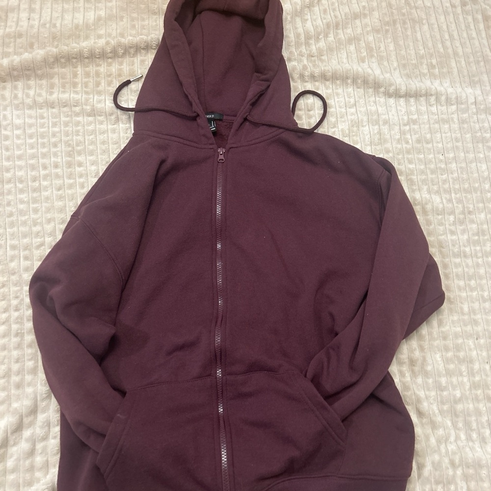 Burgundy Zip Up Hoodie